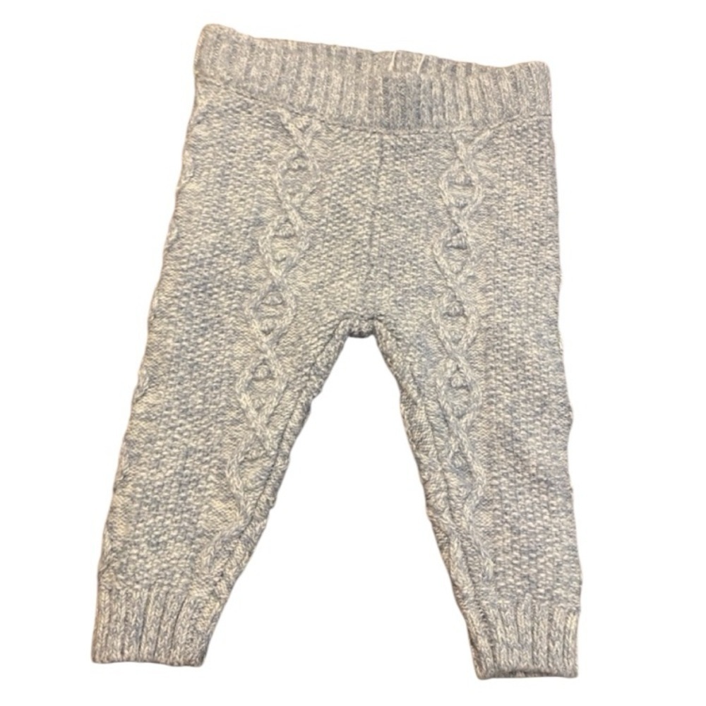 Janie & Jack gray cable knit unisex winter leggings new size 3-6 months